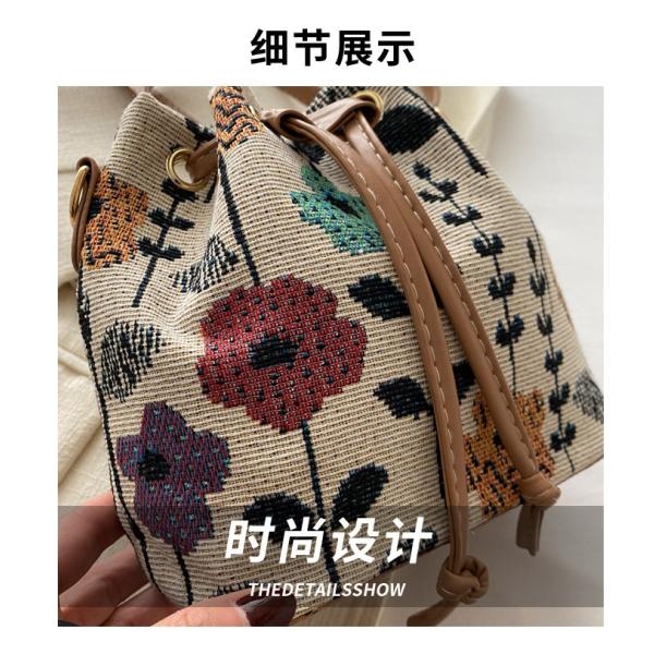 NEW CHINESE NATIONAL WIND ARMPIT BUCKET BAG SIMPLE FASHION TREND SUMMER NEW LINEN STYLE HIGH-GRADE SENSE SINGLE SHOULDER