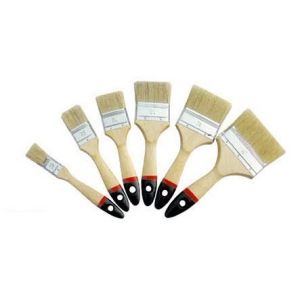 2 White Bristle Paint Brush Bulk with Wood Handle