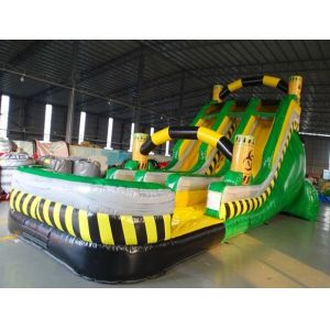 Tarpaulin Jungle Bouncy Castle With Slide Combo Slide Bounce House