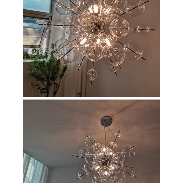 Nordic Led Home Decoration Chandelier Modern Sea Urchin Dandelion Glass Ball Pendant Lamp(WH-GP-180)