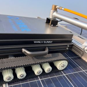 Fuel Lithium Battery Cleaning Robot for Photovoltaic Panels Where Telescopic Rod