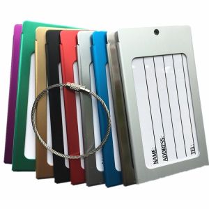 China Handbag Stainless Steel Metal Card , aluminum luggage tag For Travel Airplane Baggage on sale