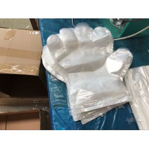 Disposable Polythene Hand Gloves , Clear Plastic Food Handling Gloves 26x32cm