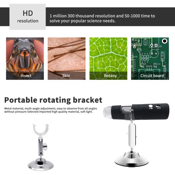 LED USB Wifi Optical Digital Microscope 1080P HD 2MP 1000X Monocular