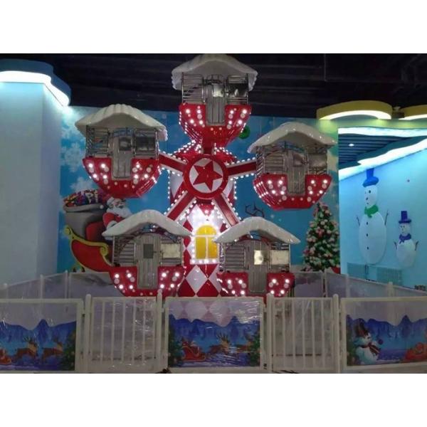 Christmas Topic Ferris Wheel Kiddie Ride , Mini Amusement Park Rides Games
