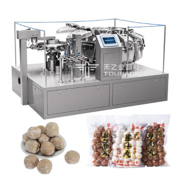 Automatic Vacuum Packaging Machine Doypack Stand-Up Bags Frozen Food Rotary Pre