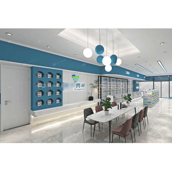 03-GJZYS007 Multi-functional led lighted pharmacy shelf display pharmacy for Drugstore Store Interior Design