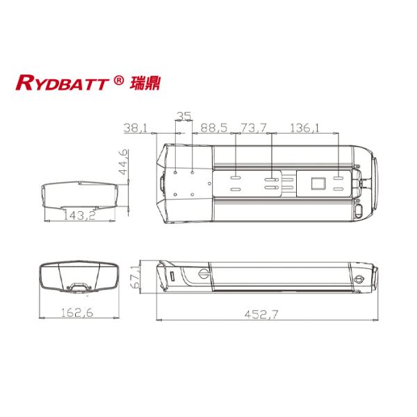 RYDBATT SSE-067(48V) Lithium Battery Pack Redar Li-18650-13S4P-48V 10.4Ah For Electric Bicycle Battery
