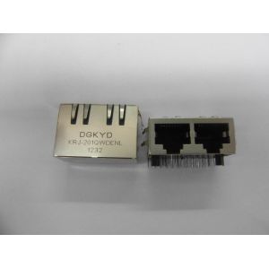 Quality Customized PBT black tab down 1 x 2 double port RJ45 keystone jack for sale