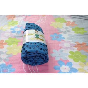 anti slip yoga mat towel with pvc plum flower ornament