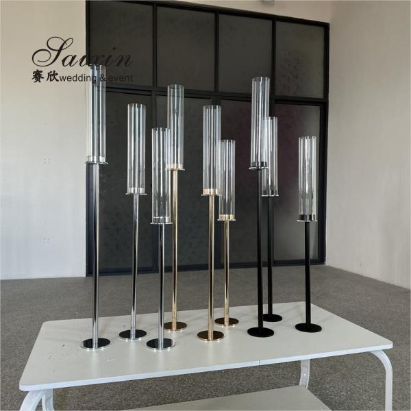 Buy Metal Gold Wedding Candle Holder centerpieces Tall Candlestick Holder Taper 90CM at wholesale prices