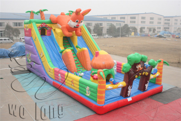 new kids favorite lovely rabbit inflatable slide