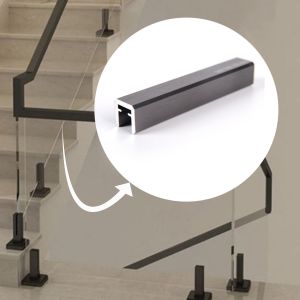 Gold Color Glass Railing Handrails for 12mm Tempered Glass Aluminum Alloy