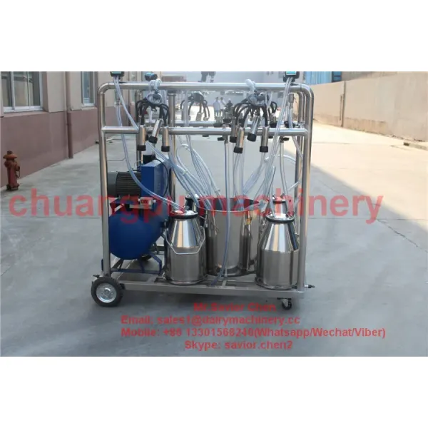 4 Buckets Mobile Milking Machine for Cow Sheep Goat Farm