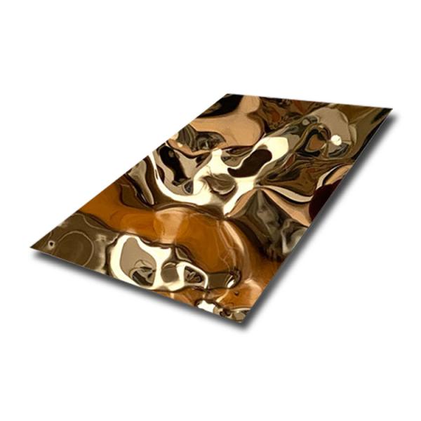 Buy 316 Water Ripple Stainless Steel Sheet With Golden Hammered Finish at wholesale prices