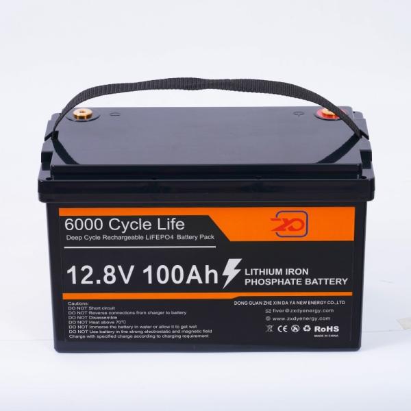Buy Black 12V LiFePO4 Battery Pack 100Ah 0℃ - 55℃ Charging Temperature at wholesale prices