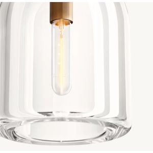 Cylinder Shape Glass Suspended Pendant Light Botanist Cloche Pendant Hardwired