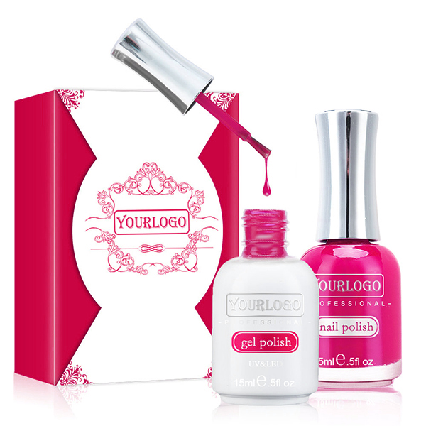 New Fashion Hot Sale OEM Available 2 In1 Color Matching Dry Fast Naturally Custom Logo Long Lasting Nail Gel Polish Set