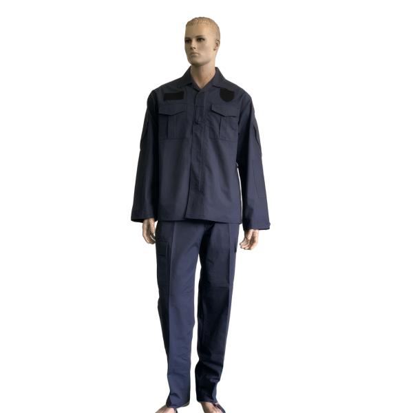 Buy Customizable Navy Blue Military Uniform Jacket with Multiple Pockets at wholesale prices