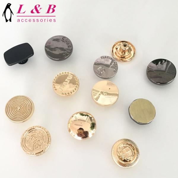 17MM 18MM 20MM high quality gold zamac jeans button with engraved custom brand logo wholesale