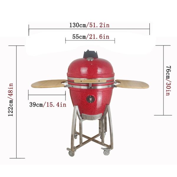 KIMSTONE Kamado Smoker 21inch Red and Black