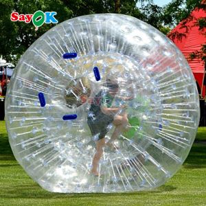 China Inflatable Floating Roller Aqua Zorbing Ball Transparent PVC Cylinder Human Water Bubble Ball for Water Game on sale