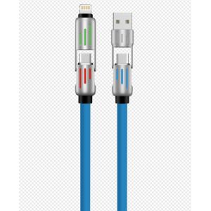 Silicone 4 In 1 Type C To Type C 60W USB A Charging Lightning Iphone Charger