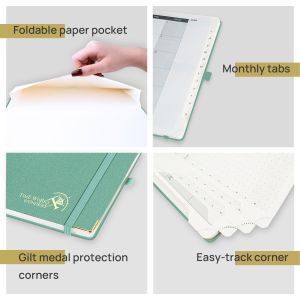 Hardcover Spiral Custom Academic Planner 2023 Light Green Color