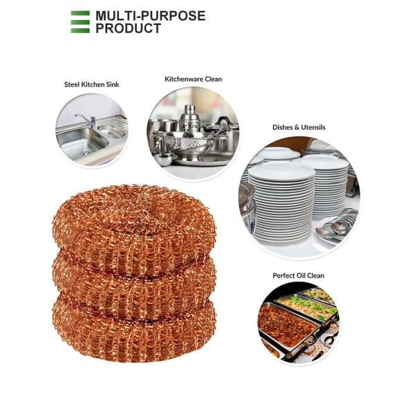 25g*2/BAG High Quality Household Pure Copper Mesh Scourer Washing Flat Round Cleaning Ball Copper Scrubber