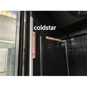 Supermarket Upright Freezing Showcase 400L Meat Beef Seafood Freezer