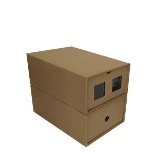 Kraft Drawer Cardboard Clothing Packaging Corrugated Shoe Box With Partial