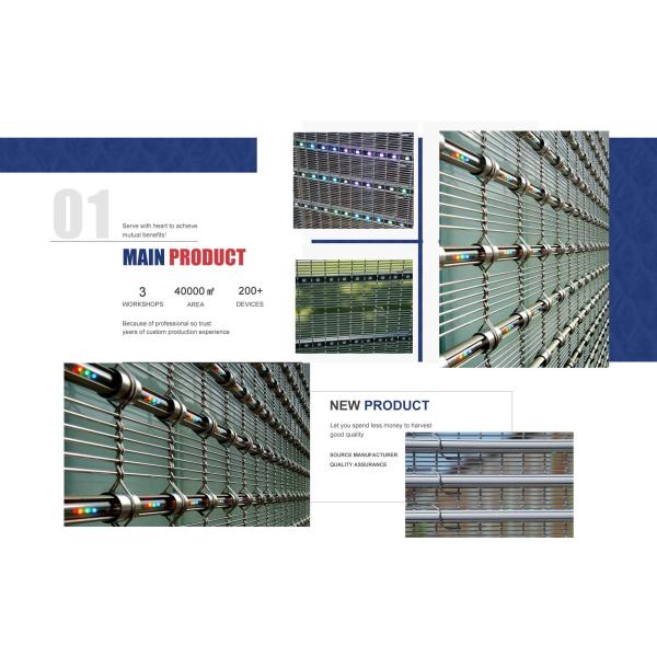 Aisi 304 Cable Rod Mesh For Wall Screen
