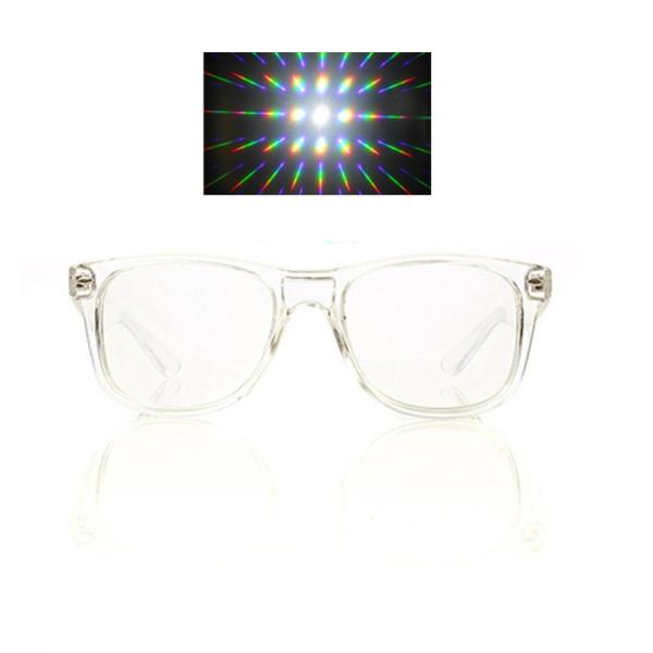 Customized LOGO Rave Prism Grating Glasses Rainbow Fireworks / Spiral