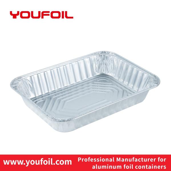 Buy Recyclable Smooth Wall Rectangular Aluminum Foil Container Metal Packaging at wholesale prices
