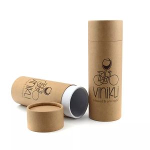 Custom Wine Cardboard Tube Packaging Round Kraft Paper Food Tube