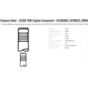 TRW Exhaust Valve 04285986 20798533 099VA91219000 22308 Engine Component