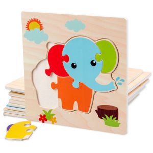 Montessori Games Baby Toys Animals Traffic Kids 3D Puzzles Wooden Cartoon