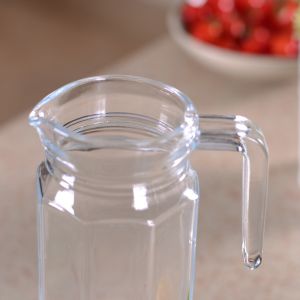 1100ml Octagonal Glass Pitcher For Water / Fruit Juice / Vegetable Juice