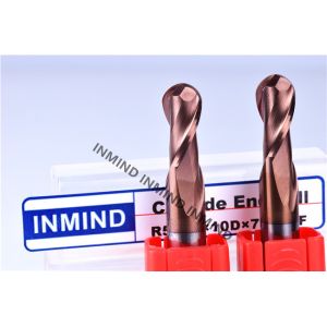 10 mm High Precision Ball Nose End Mill with HRC55 TiSiN Coating , 0.5 UM grain