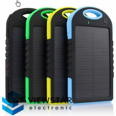 Universal 5000mAh External Backup Battery Charger Solar Power Bank Silicon