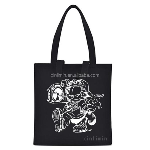 Customized Color Eco-friendly Cartoon Fashion Printed Tote Bag for Women's Shopping