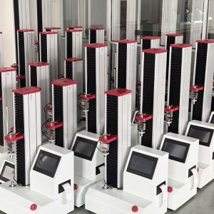 Digital tensile testing machine, measurement of plastic and rubber elongation rate, stretching of seat belt leather and textiles