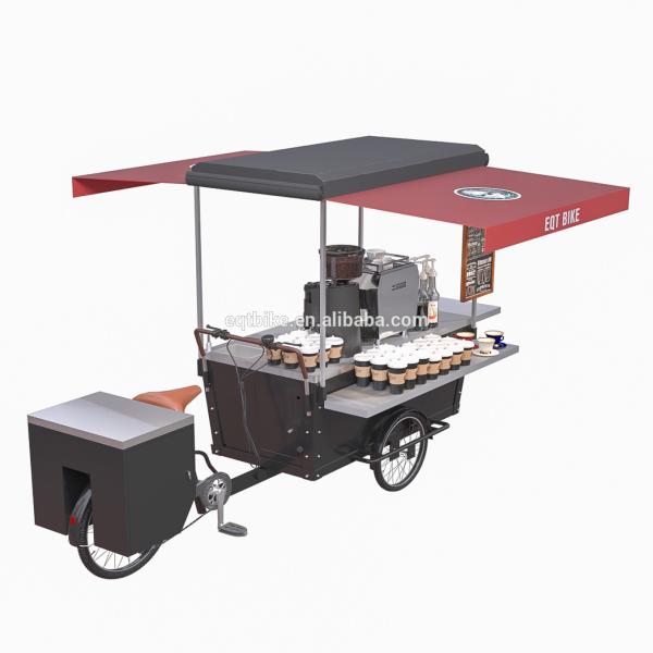 Buy 220V Steel Wooden Street Load 300KG Bicycle Coffee Cart at wholesale prices