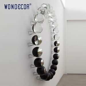 Smooth Texture Metal Wall Art Sculpture Customized Contemporary Ball