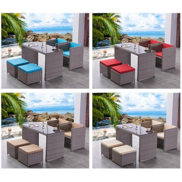 PE Rattan chair patio Backyard table and chairs Leisure Aluminium Outdoor Garden wicker chair