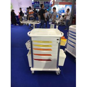 Hospital Medical White ABS Ambulance Cart With Four Wheels