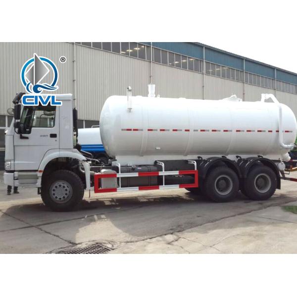 290HP 336HP Sewage Vacuum Truck 6 X 4 , SINOTRUCK HOWO White Truck