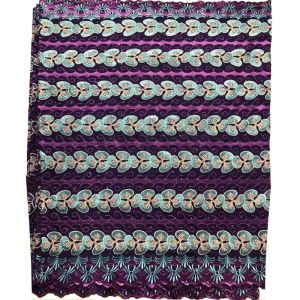 Multi Color 125cm Swiss Voile Lace Coloured Embroidery Fabric Rhinestone