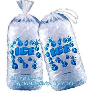 COMPOSTABLE customized ice bag with drawstring, Food Industrial Use Plastic
