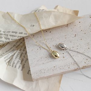 925 Sterling Silver Gold Plated Bead Charm Pendant Chain Necklace